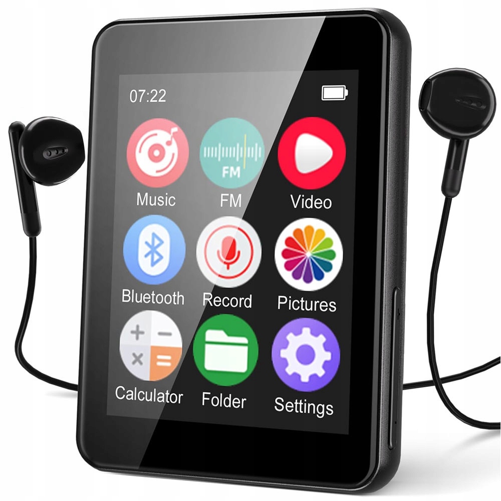 Odtwarzacz Przenośny MP3 MP4 Bluetooth Radio FM Dyktafon SD Słuchawki