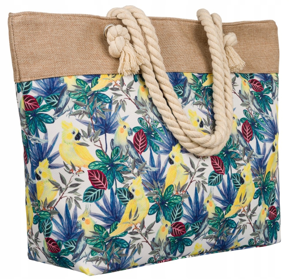 

Modna torebka w kwiaty na zakupy plażę shopper