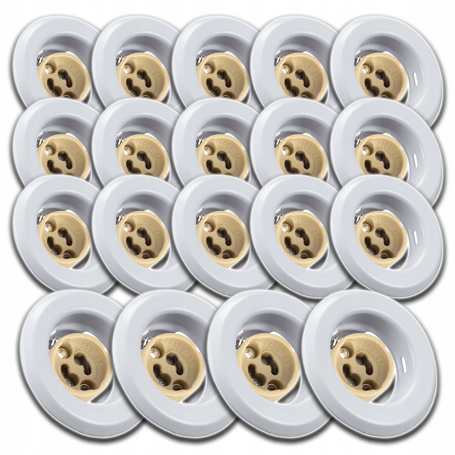 19xALUMINIOVÁ Podomítková Stropní Svítidla Barva Bílá Spojka Zásuvka GU10