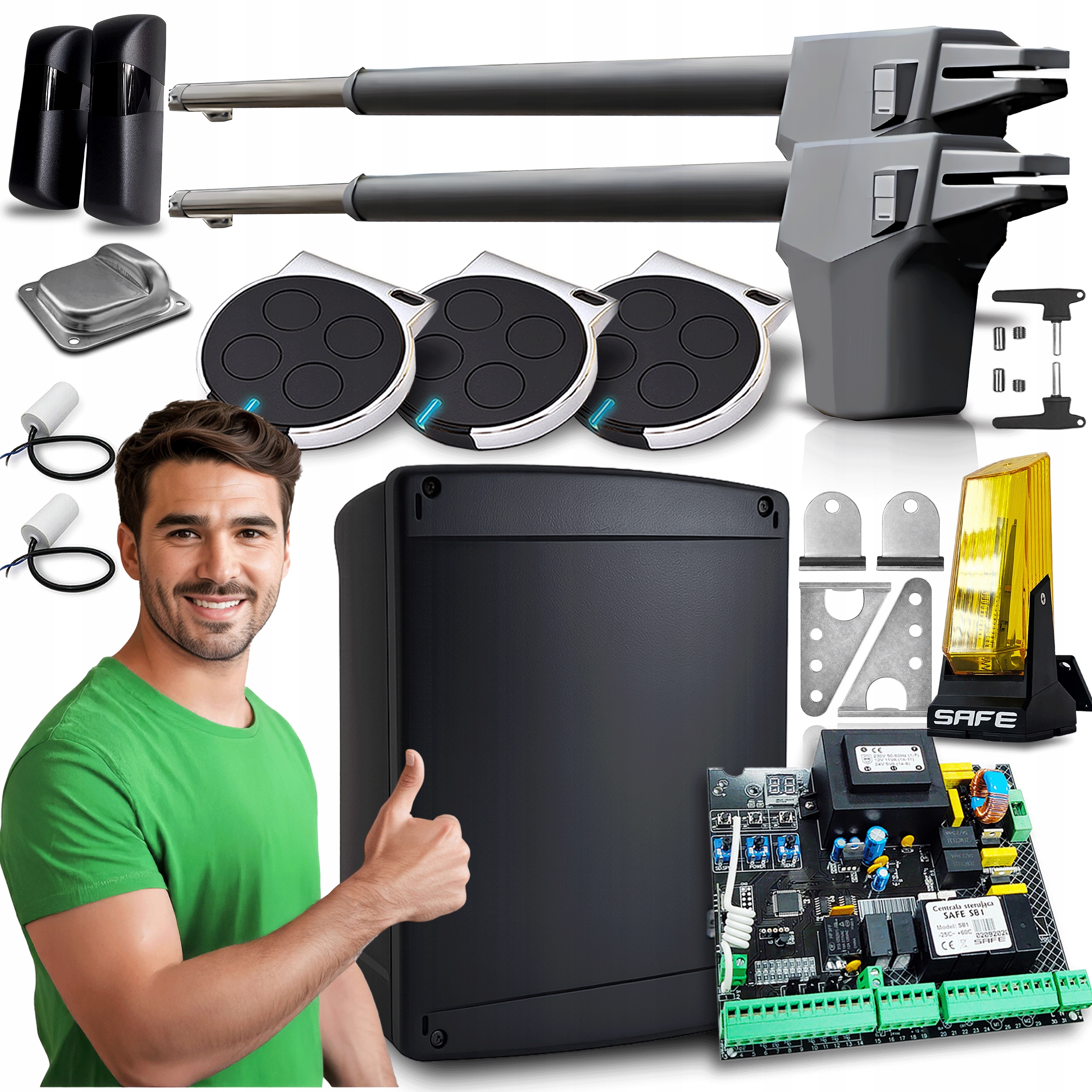 Pohon pro dvoukřídlou bránu Set automat ovladače pohon lampa 8,6 m