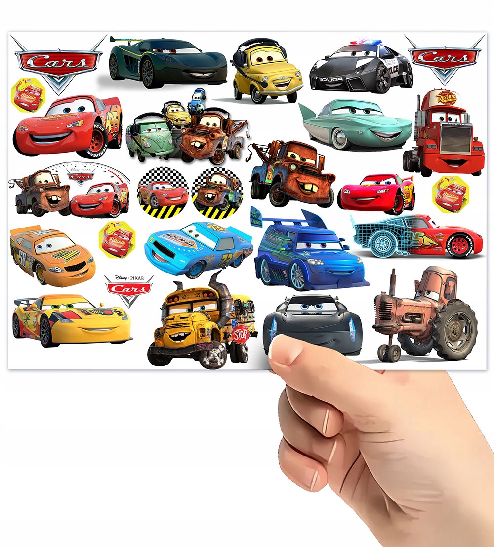 TATUAŻE TYMCZASOWE TYMCZASOWE DLA DZIECI DZIECIĘCE CARS AUTA WZORY ORYGINAL Typ naklejka