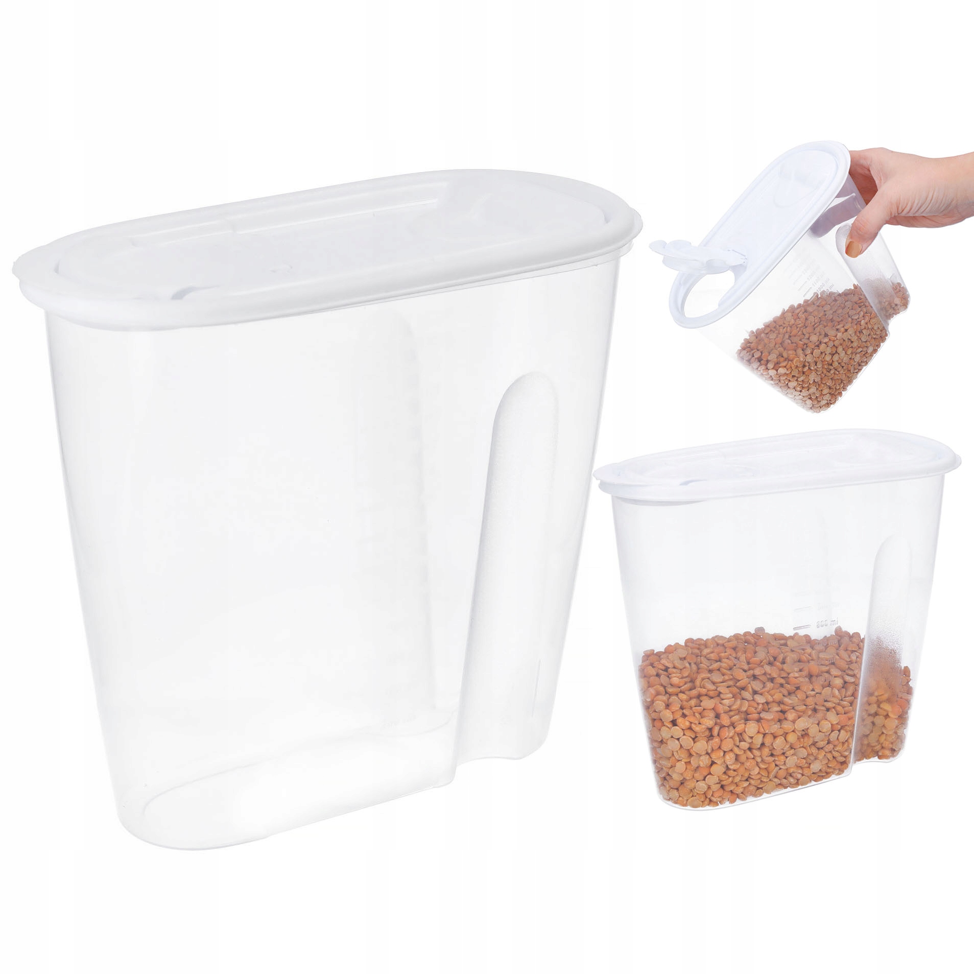 

Pojemnik Na Produkty Sypkie Płatki Z Miarką 1,5L