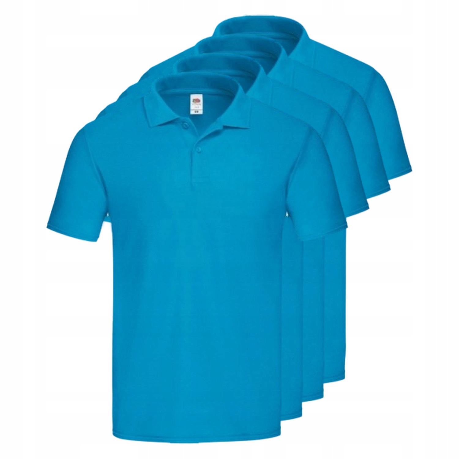 4x Pánské Polokošile Originál Fruit of the Loom Azure 3XL