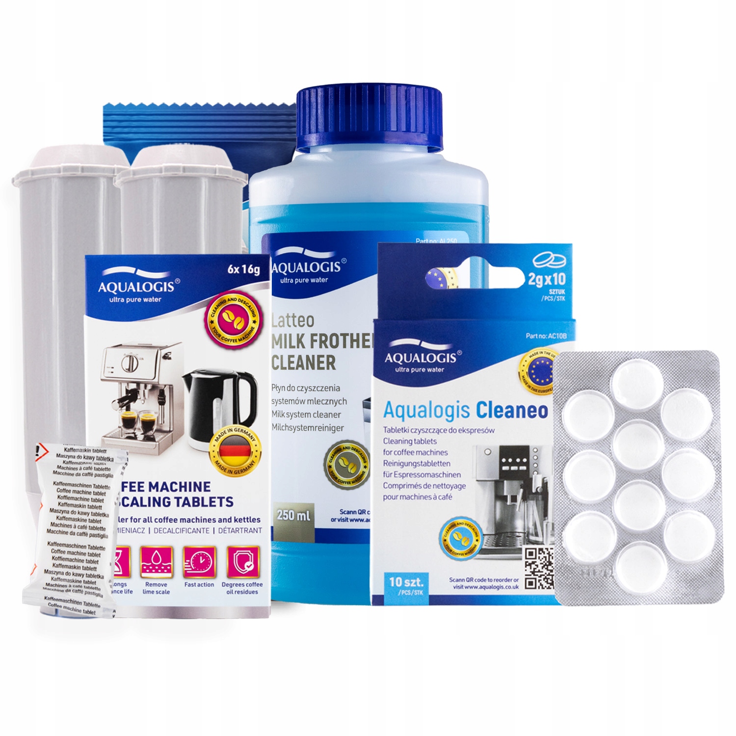 2x Filtr vody AL-TES46 pro kávovar Krups Latteo 0,25L Cleaneo Decalc