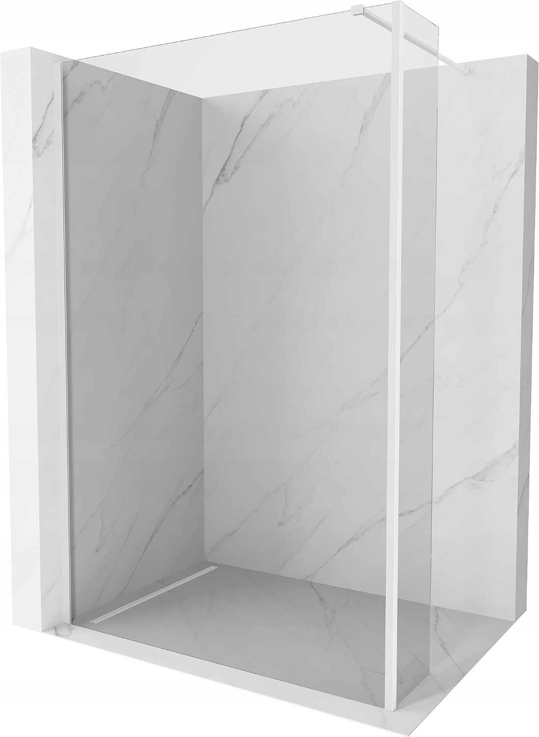 Mexen Kioto Ścianka Prysznicowa Walk-in 105X30 CM Transparent Biała