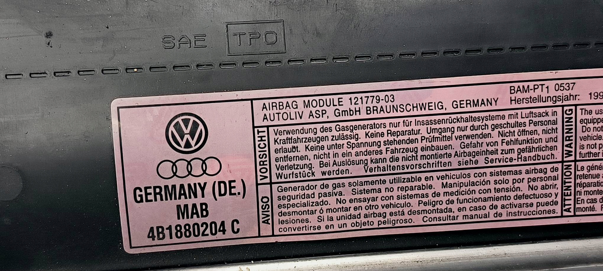 airbag airbag 4B1880204C AUDI A6 C5