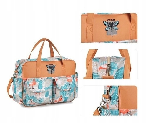 TORBA DLA MAMY ORGANIZER DO WÓZKA TATY PLECAK WZORY KOLORY FLAMING 3w1 Marka Bergens