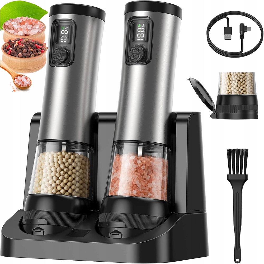 Elektrický Mlýnek Na Sůl A Pepř Sada 2 Ks 100 ML