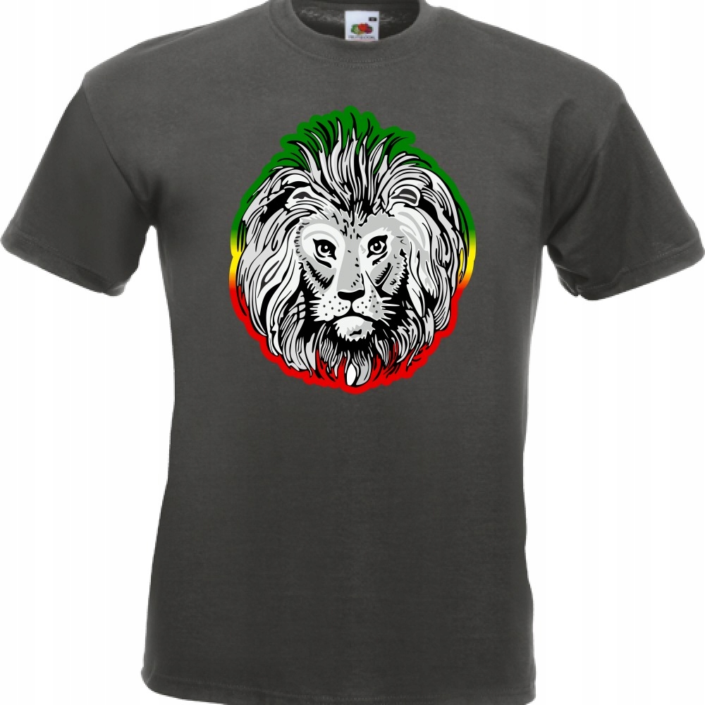 

Koszulka z nadrukiem reggae lew rasta rastaman S
