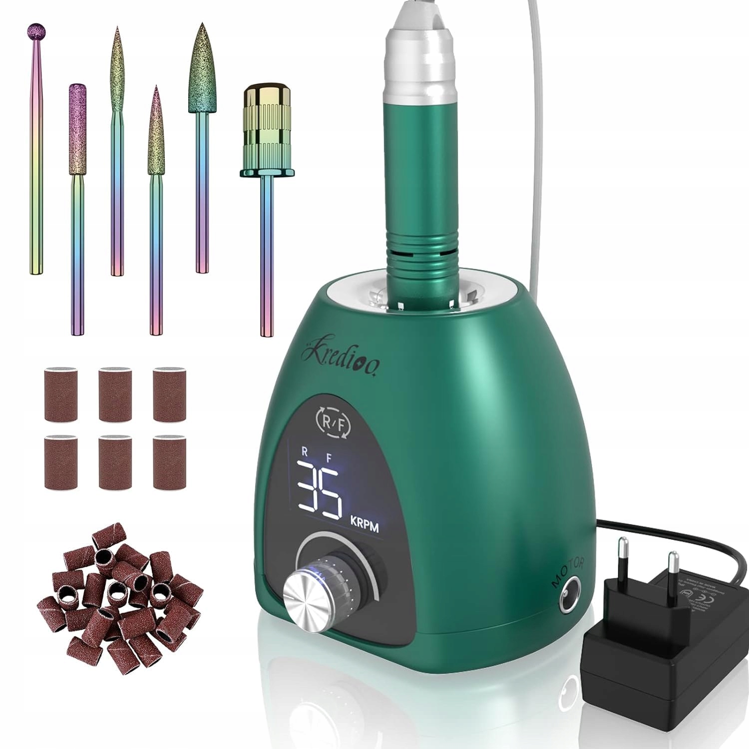 Kredioo Frezarka 35000 RPM Zestaw Manicure LED Dla Profesjonalistów