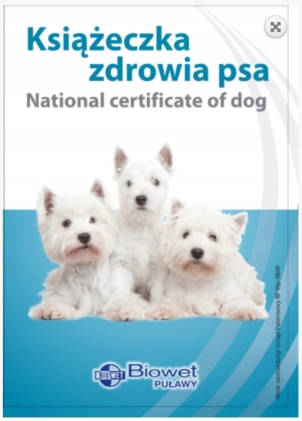 

Książeczka zdrowia psa Bp West highland terrier
