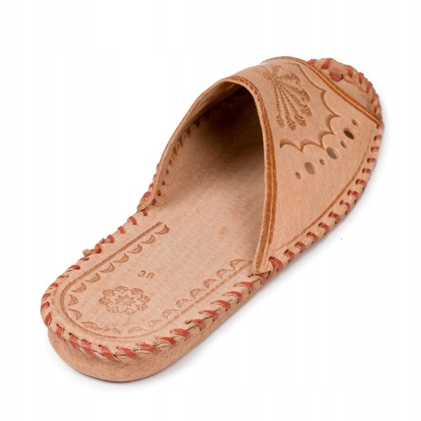 PANTOFLE DAMSKIE KLAPKI KAPCIE GÓRALSKIE SKÓRA NATURALNA PRODUKT PL 36-41 Rozmiar 39