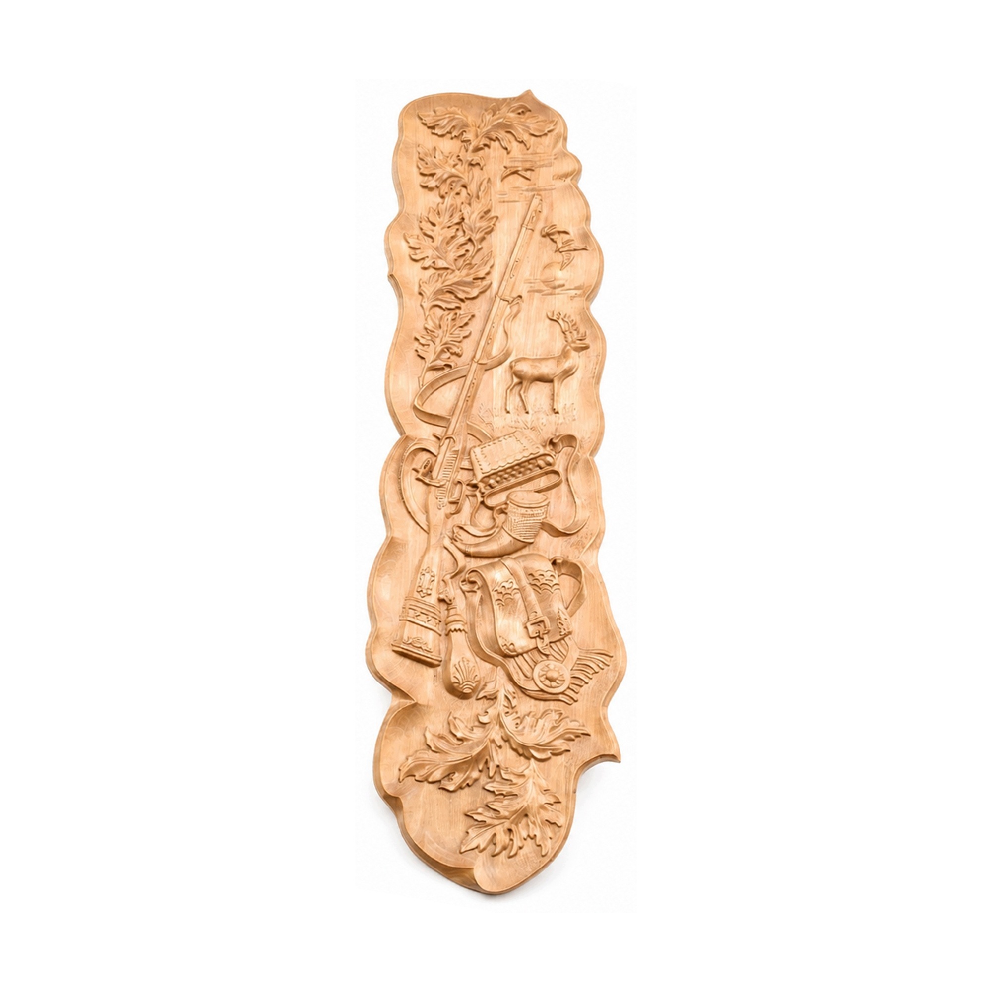 Plochá socha jelena a lesní motivy 55 x 18 cm myslivecká dekorace