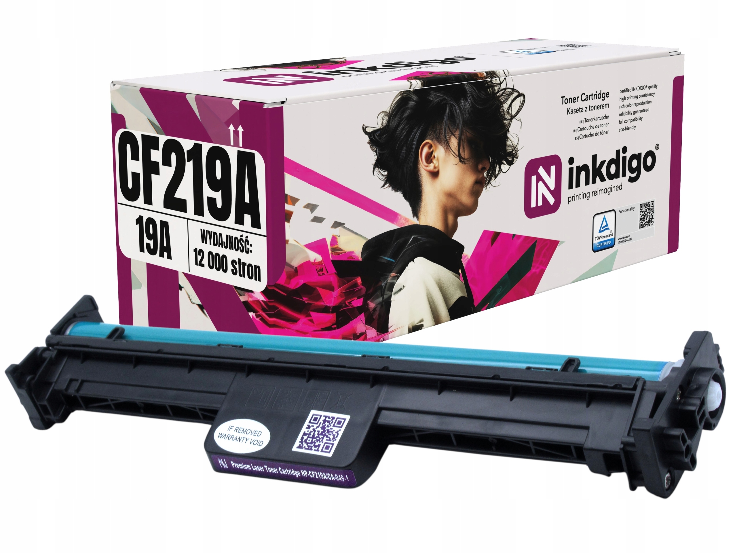 INKDIGO TUV BĘBEN HP 19A CF219A M102 M104 M130