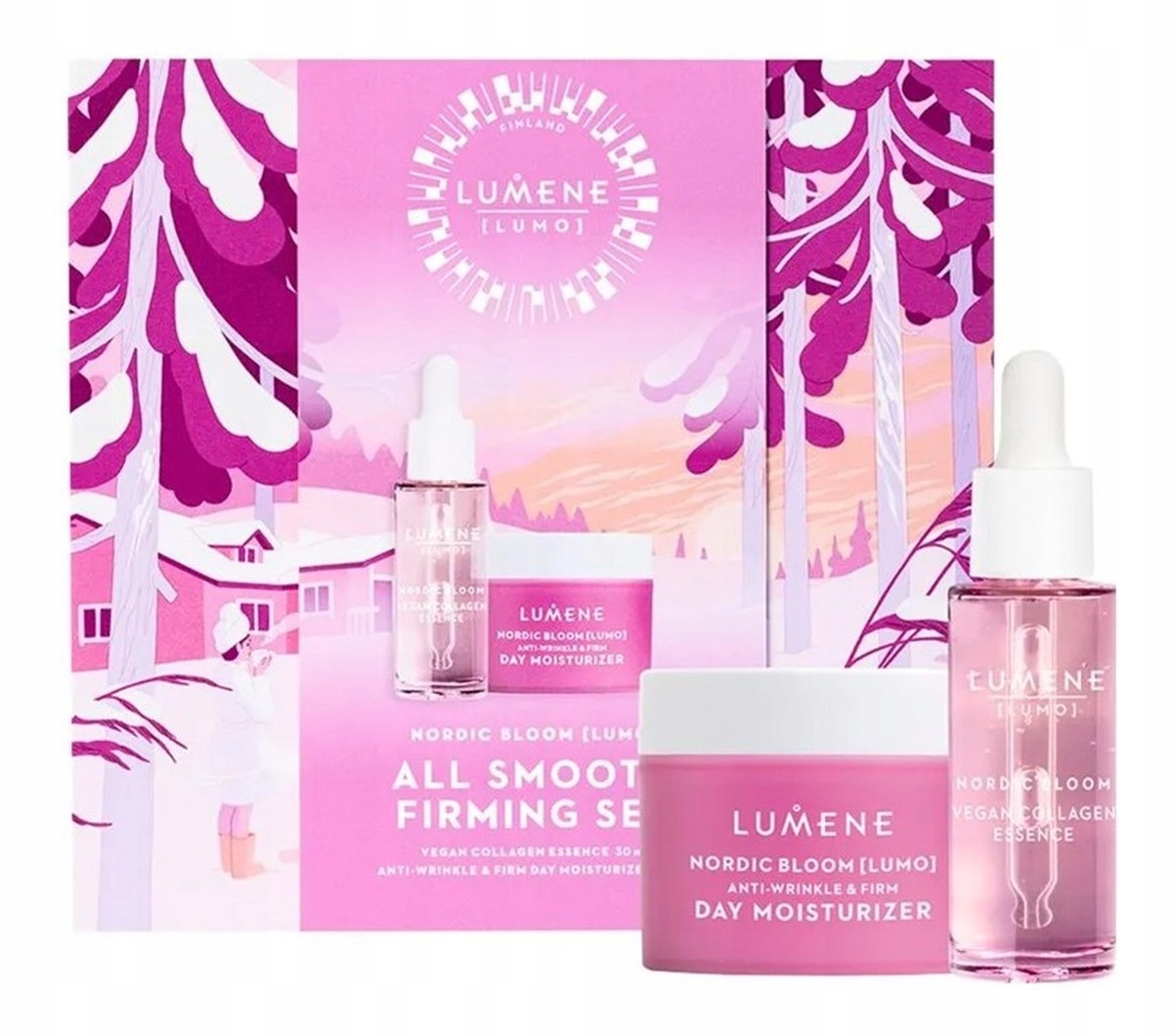 Lumene Nordic Bloom Sada esencí na obličej 30 ml krém na obličej 50 ml