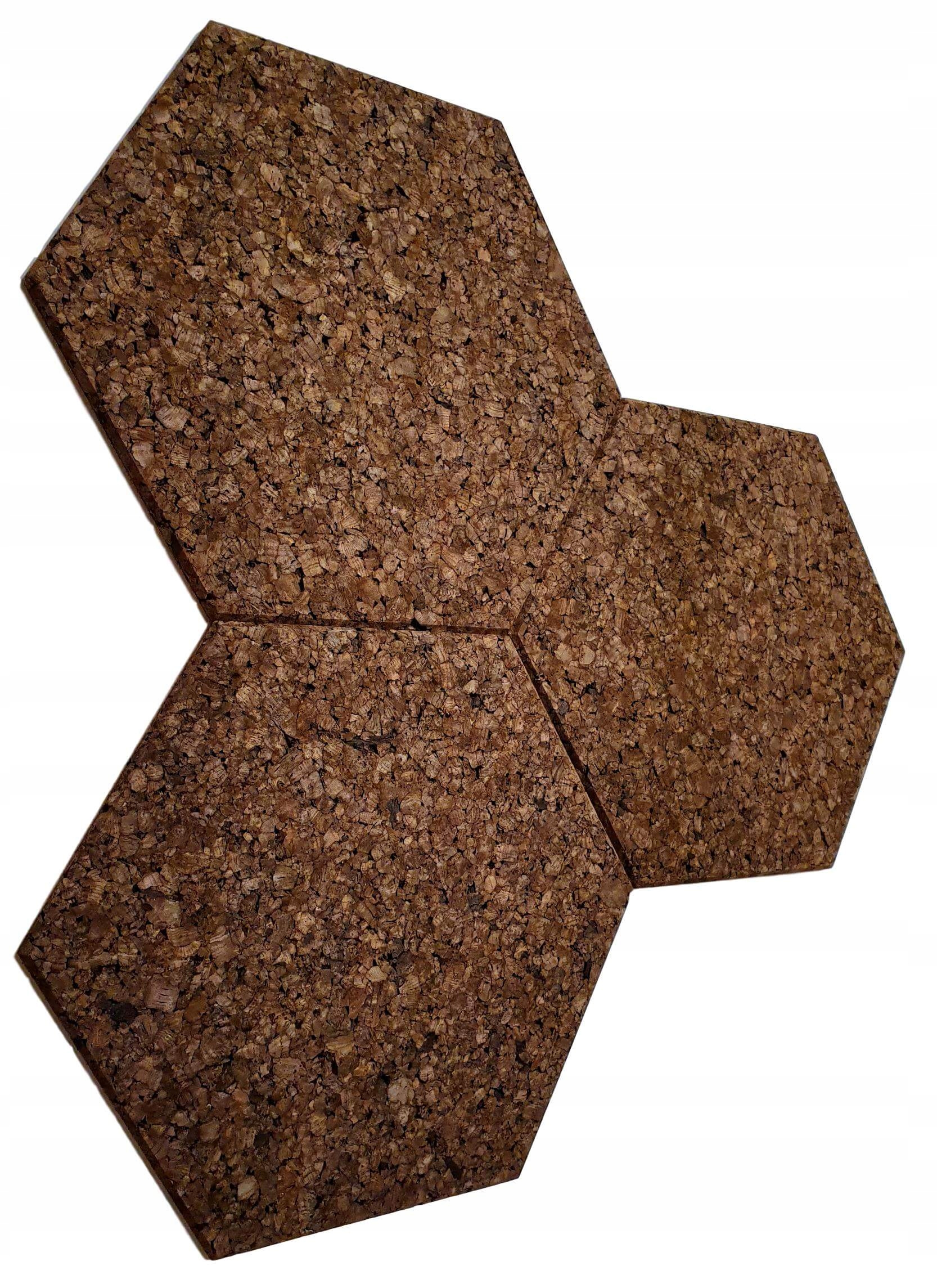 Dekorativní Expandovaný korkový hexagon velký 12 mm