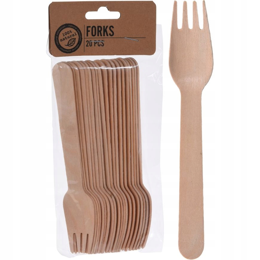 

Widelec drewniany eco piknik grill komplet 20 szt.