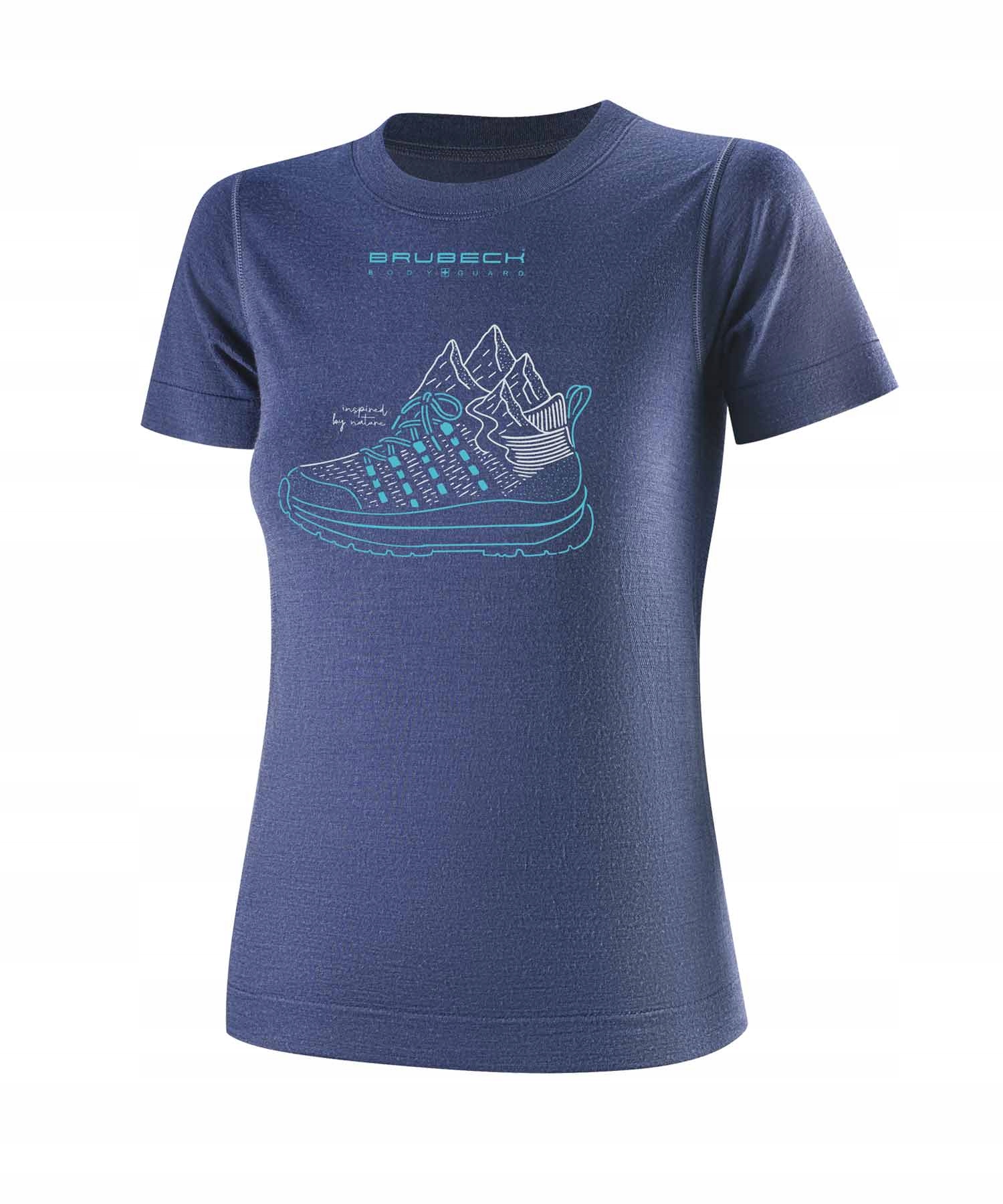 Trekkingowa Koszulka damska z merino z merynosa Brubeck Outdoor jeans S