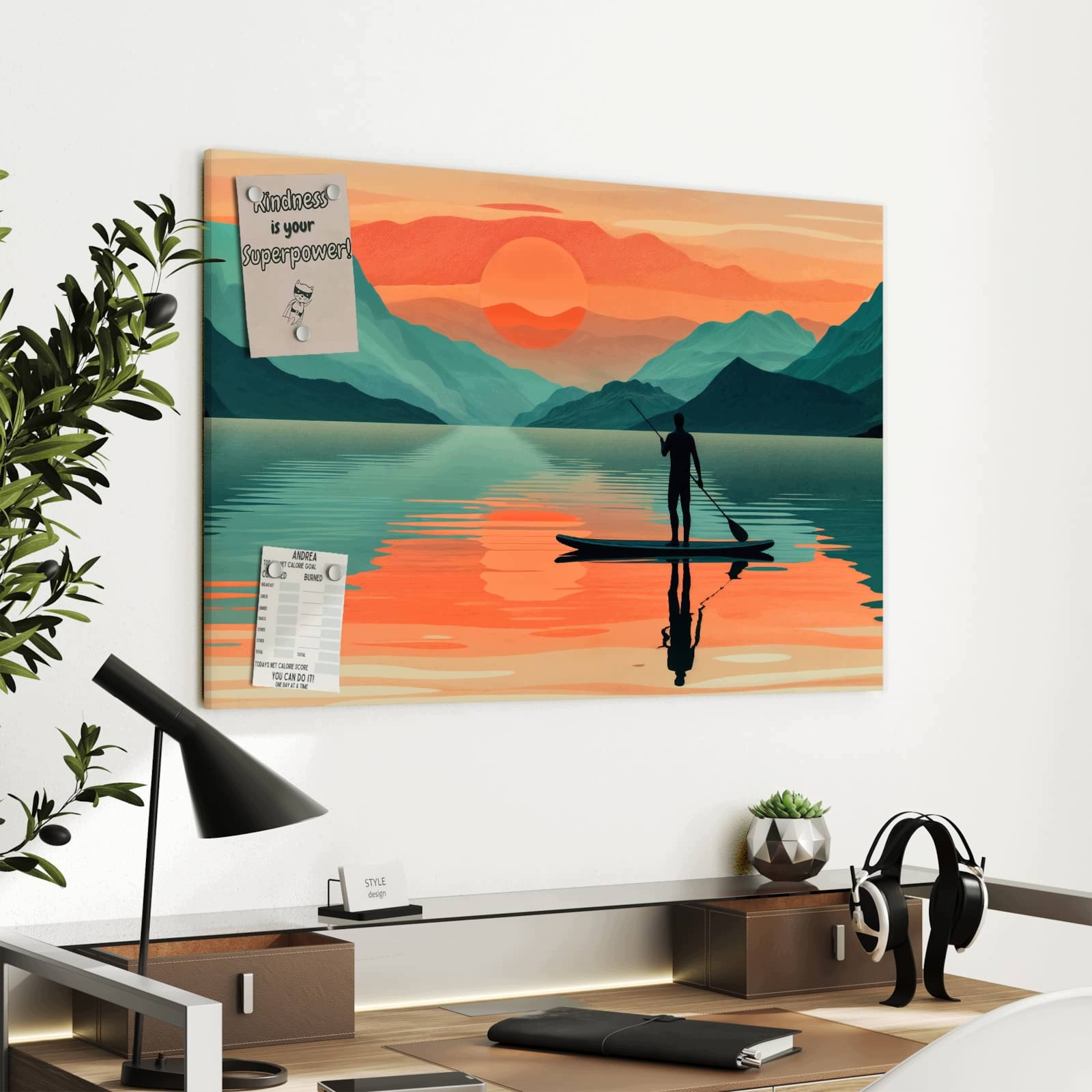 Magnetická tabule Západ slunce Wiošlarz 90 × 60 cm