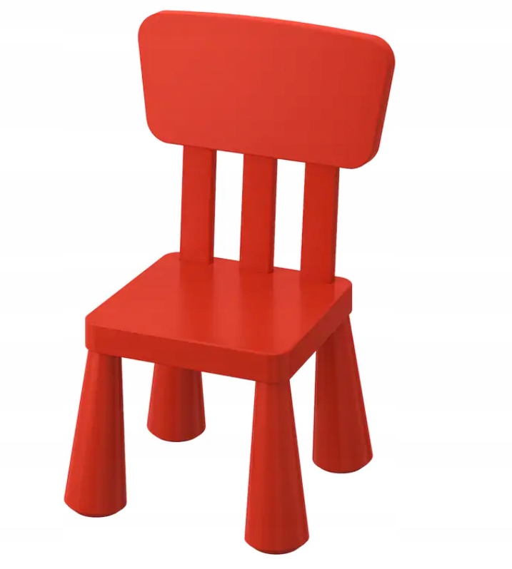 IKEA MAMMUT Krzesełko dziecięce czerwony