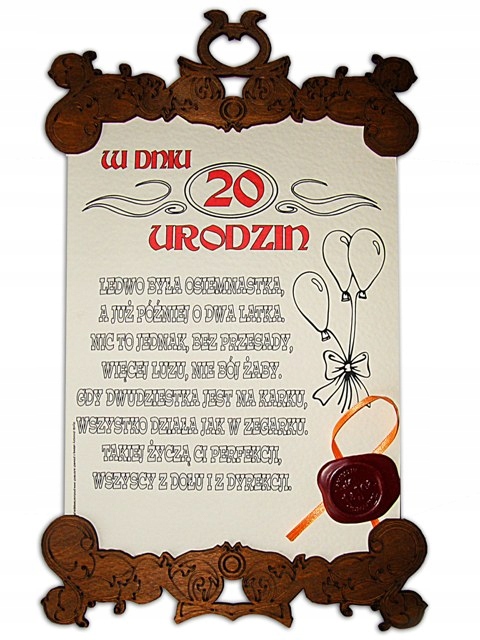 

Dyplom na 20 30 40 50 60 70 80 Urodziny