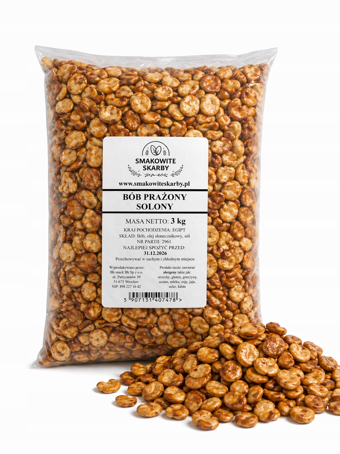 Pražený bob solený bob 3 kg Přírodní křupavá svačinka chipsy z bobu