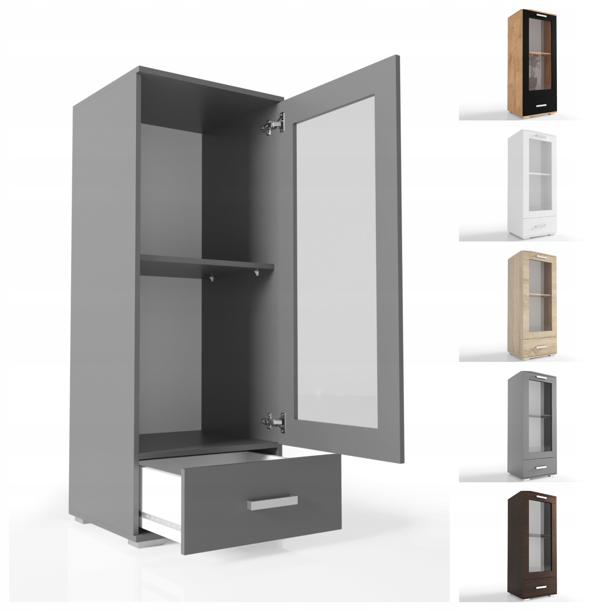 Vitrína Regál Komoda 50 cm VK09 Deska 18 mm O-sofa Praktická skříňka Barvy