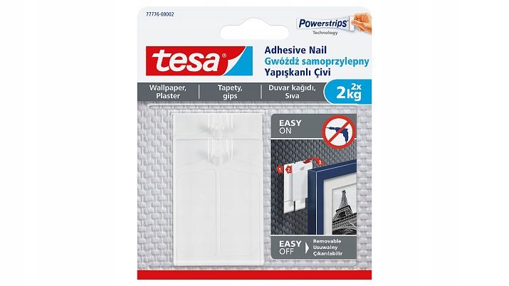

Tesa Gwóźdź Samoprzylep. do Tynku i Tapet 2szt.2kg