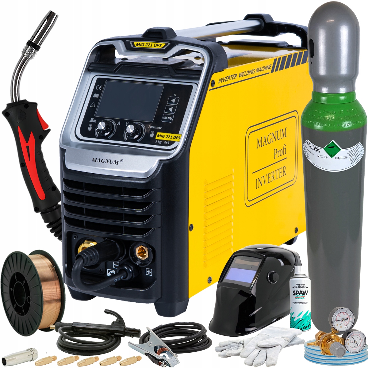 Spawarka migomat Magnum Mig 221 Dps Mag Mma 230V Synergia 4x4 Puls 200 Igbt