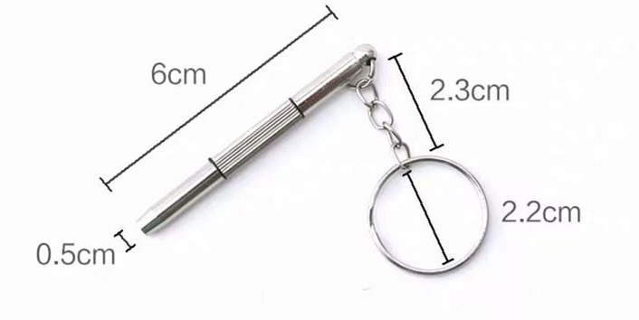 BRELOCZEK ŚRUBOKRĘT DO OKULARÓW KRZYŻAK KLUCZ Marka DKM