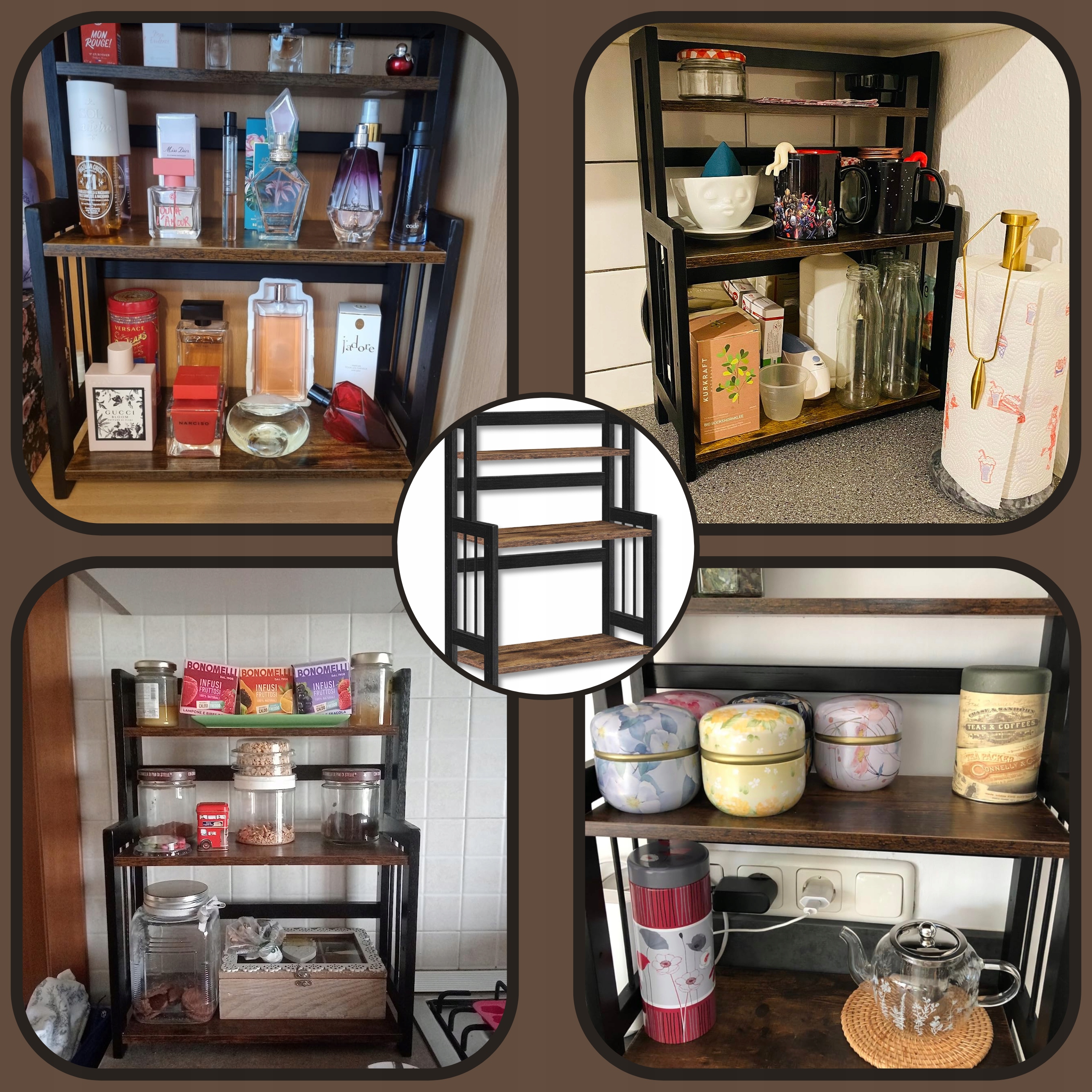 PÓŁKA KUCHENNA NA PRZYPRAWY BAMBUSOWA REGAŁ NA BLAT ORGANIZER STOJAK Liczba poziomów 3