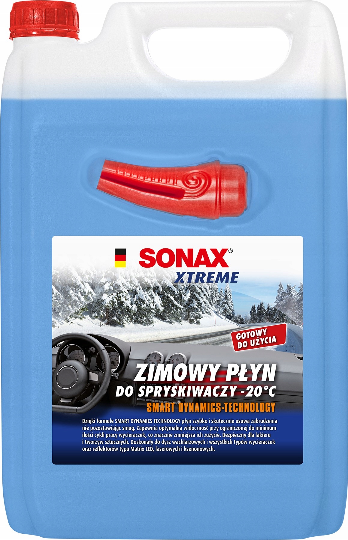 SONAX XTREME - ZIMOWY PŁYN DO SPRYSKIWACZY Z LEJKIEM -20°C - 4x 4L = 16L