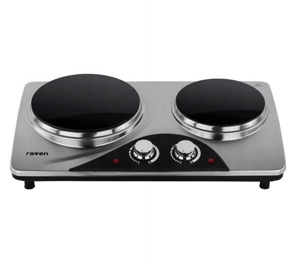 Kuchenka nastawna Raven EKEN002 Ceramiczna Srebrny/Czarny 2 Pola