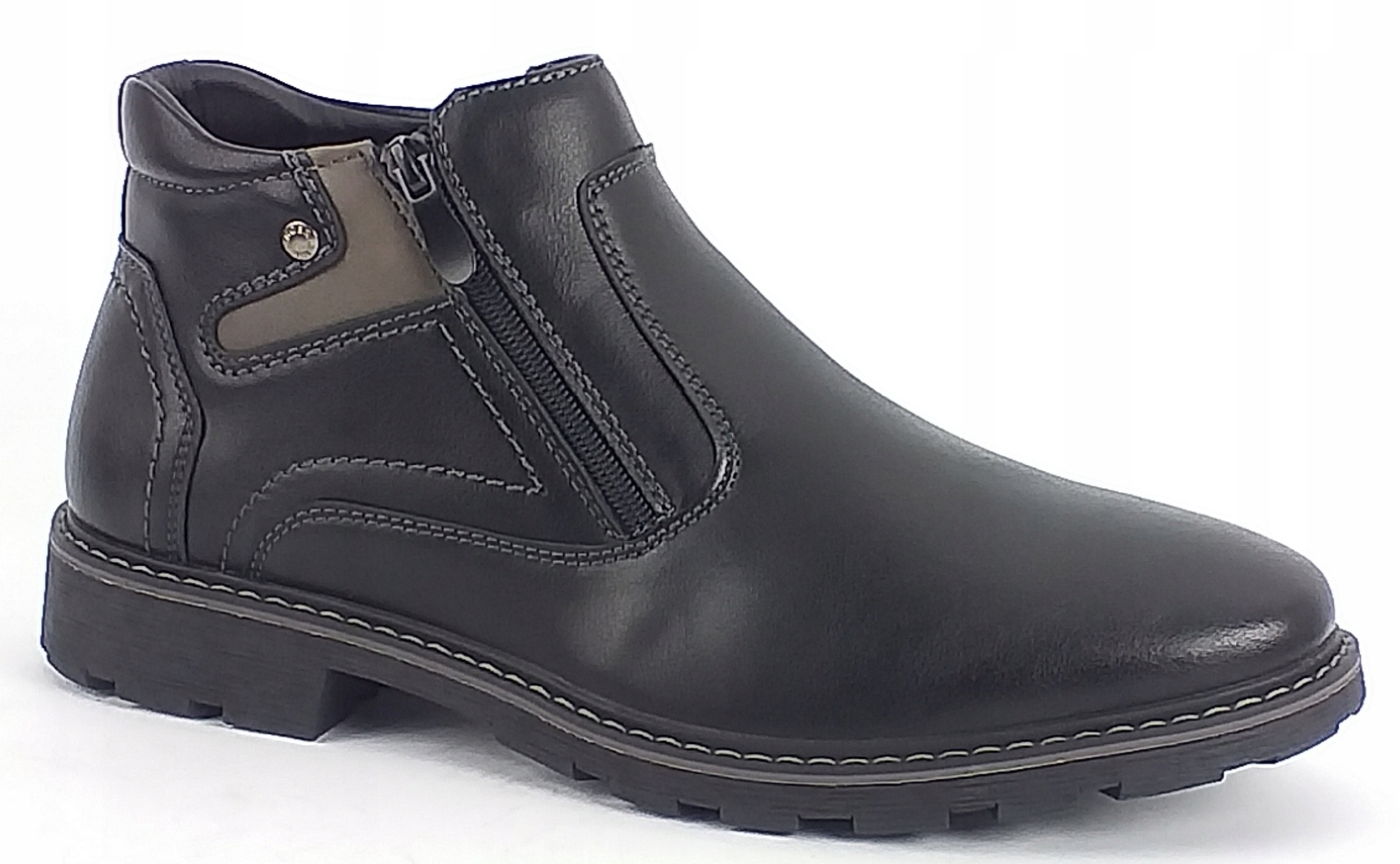 Vanhorn 25-71309 Bk Ocieplane Męskie Buty Zimowe Na Dwa Suwaki Czarne 43