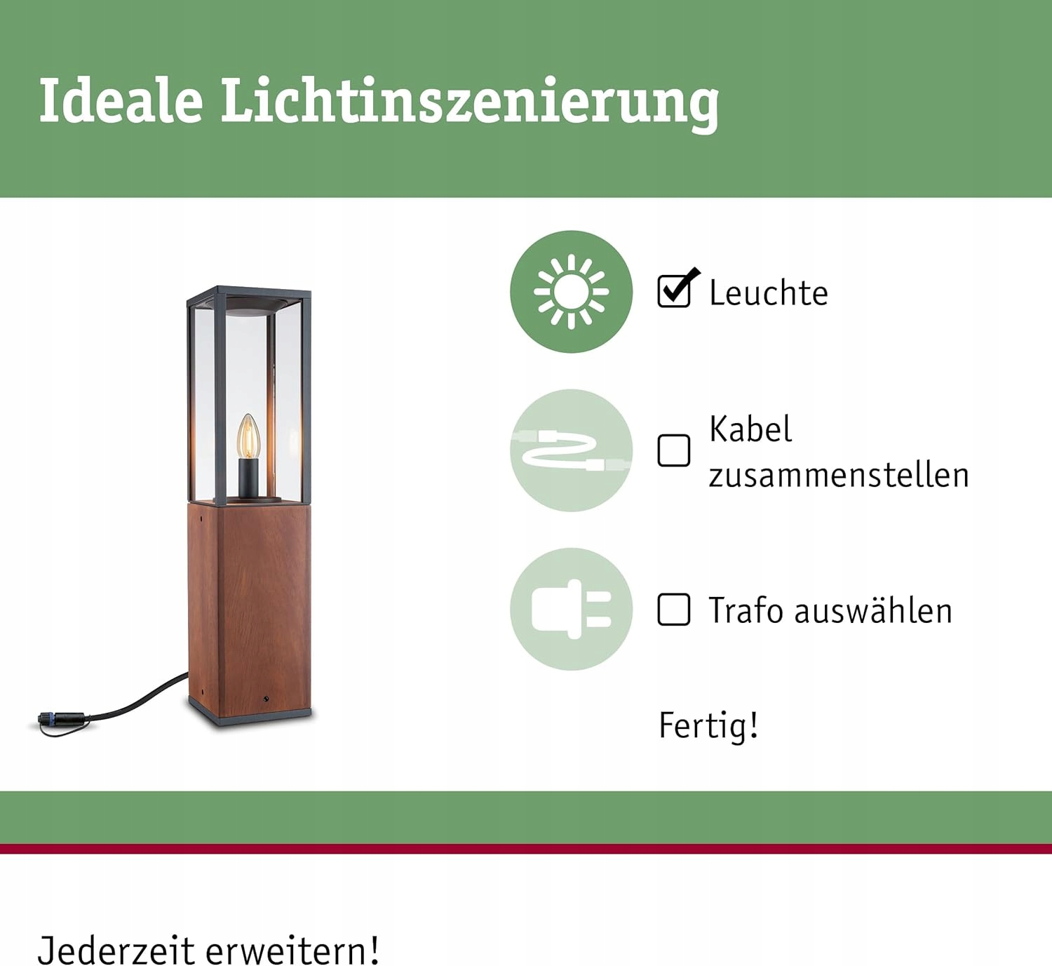 Paulmann Záhradný stĺpik Venea IP44 60 cm IP44 drevo