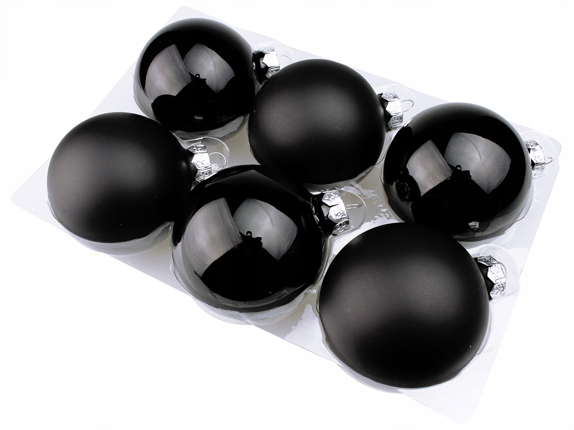 

Szklane Bombki Bombka Ze Szkła 8cm 6szt Czarne