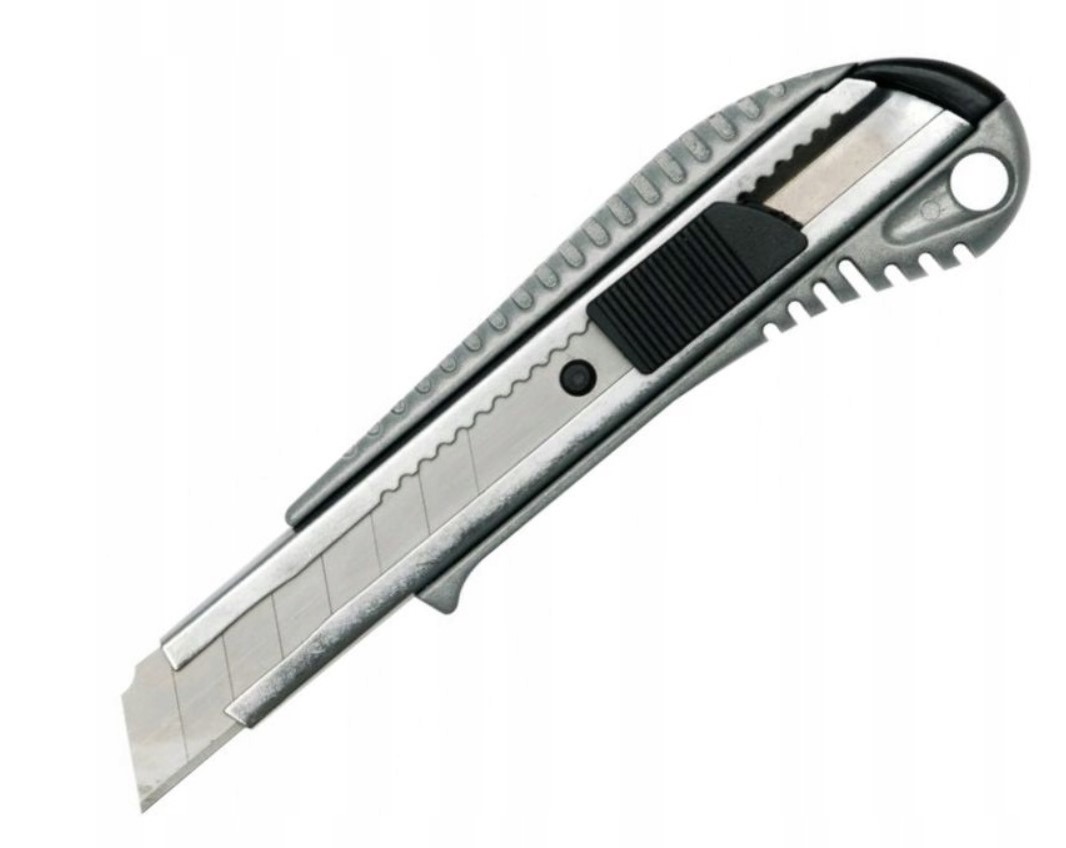 Nóż metalowy wzmacniany 18 mm bardzo wytrzymały łamane ostrze