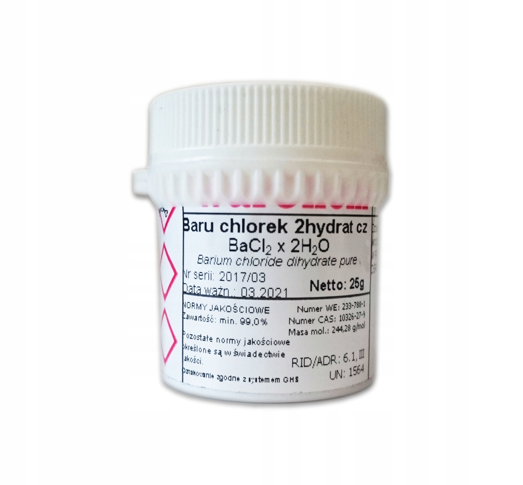 

Chlorek Baru 2hydrat czysty 25g