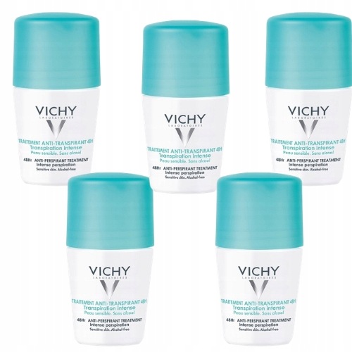 Vichy Antyperspirant 48H W Kulce Zestaw 5 x 50 ml Ochrona Przed Potem