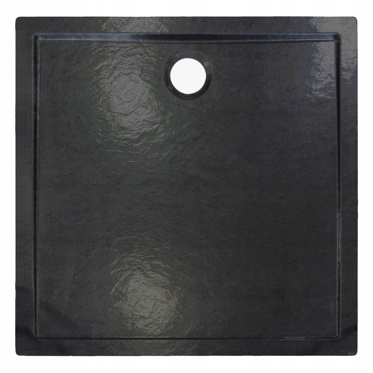 Brodzik David Slim 80x80 niski czarny struktura kamienia
