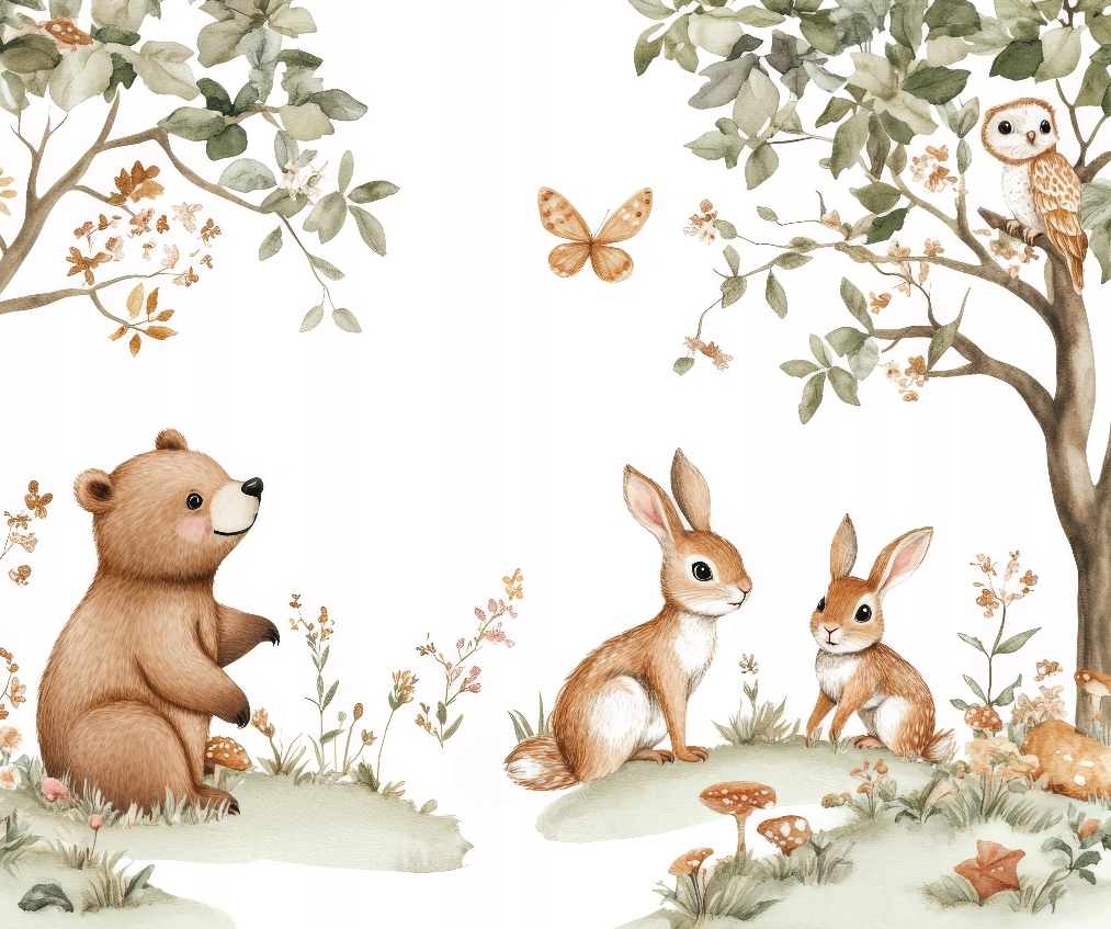 Fototapeta Lesné zvieratká pre deti 300 x 250 cm, vlies 230 g