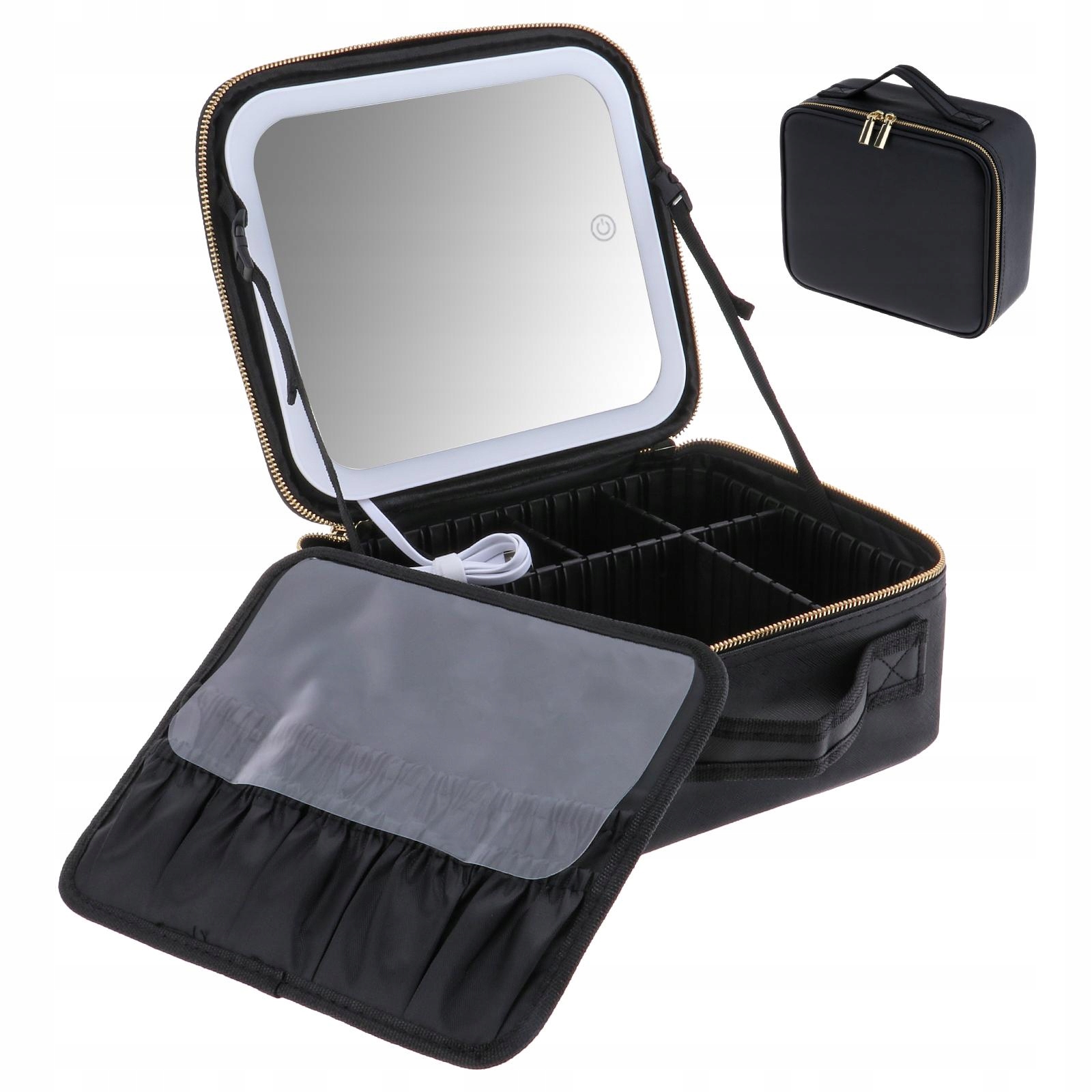 Podróżna kosmetyczka do makijażu z lusterkiem