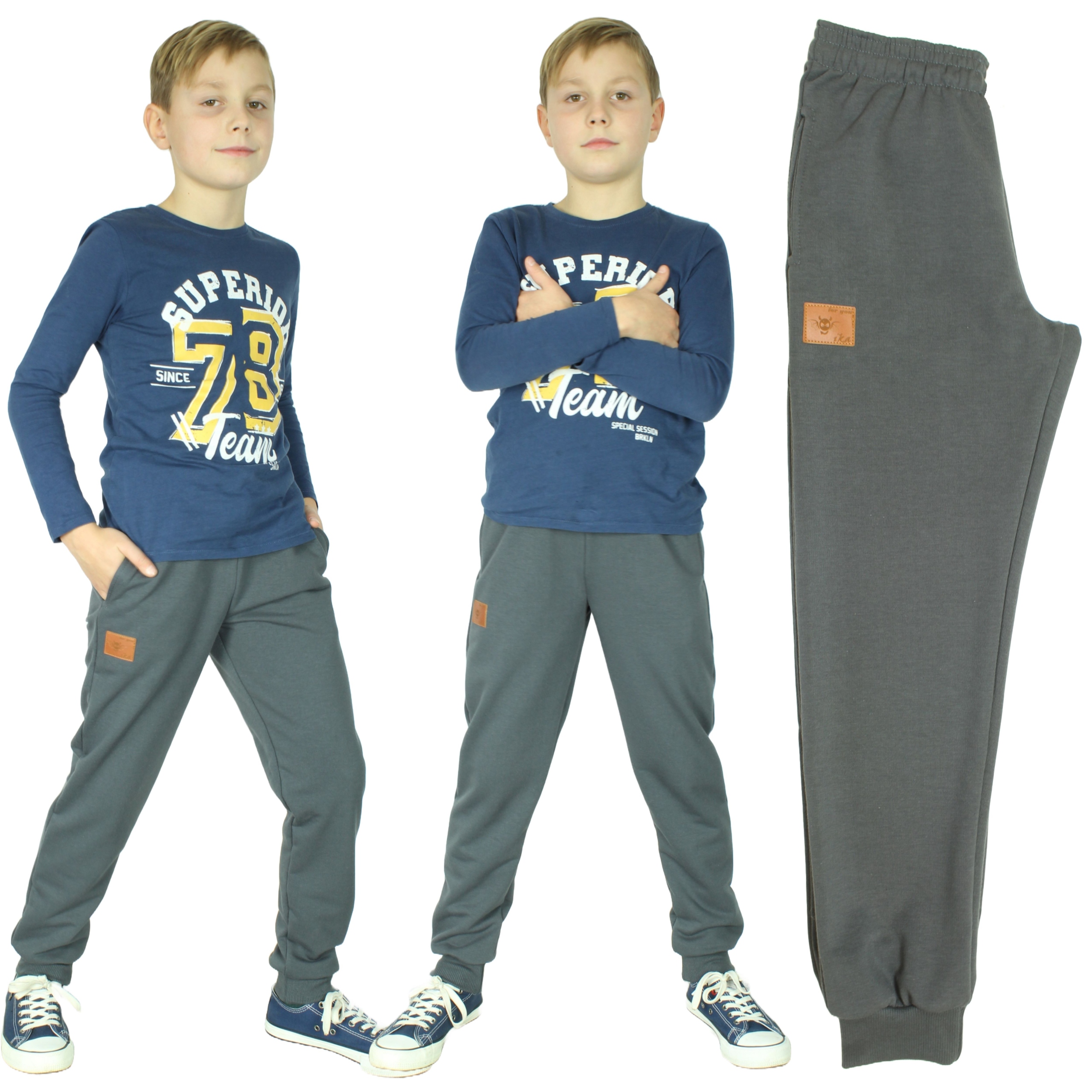 Spodnie Dresowe FOR YOU IKA 140 stalowe