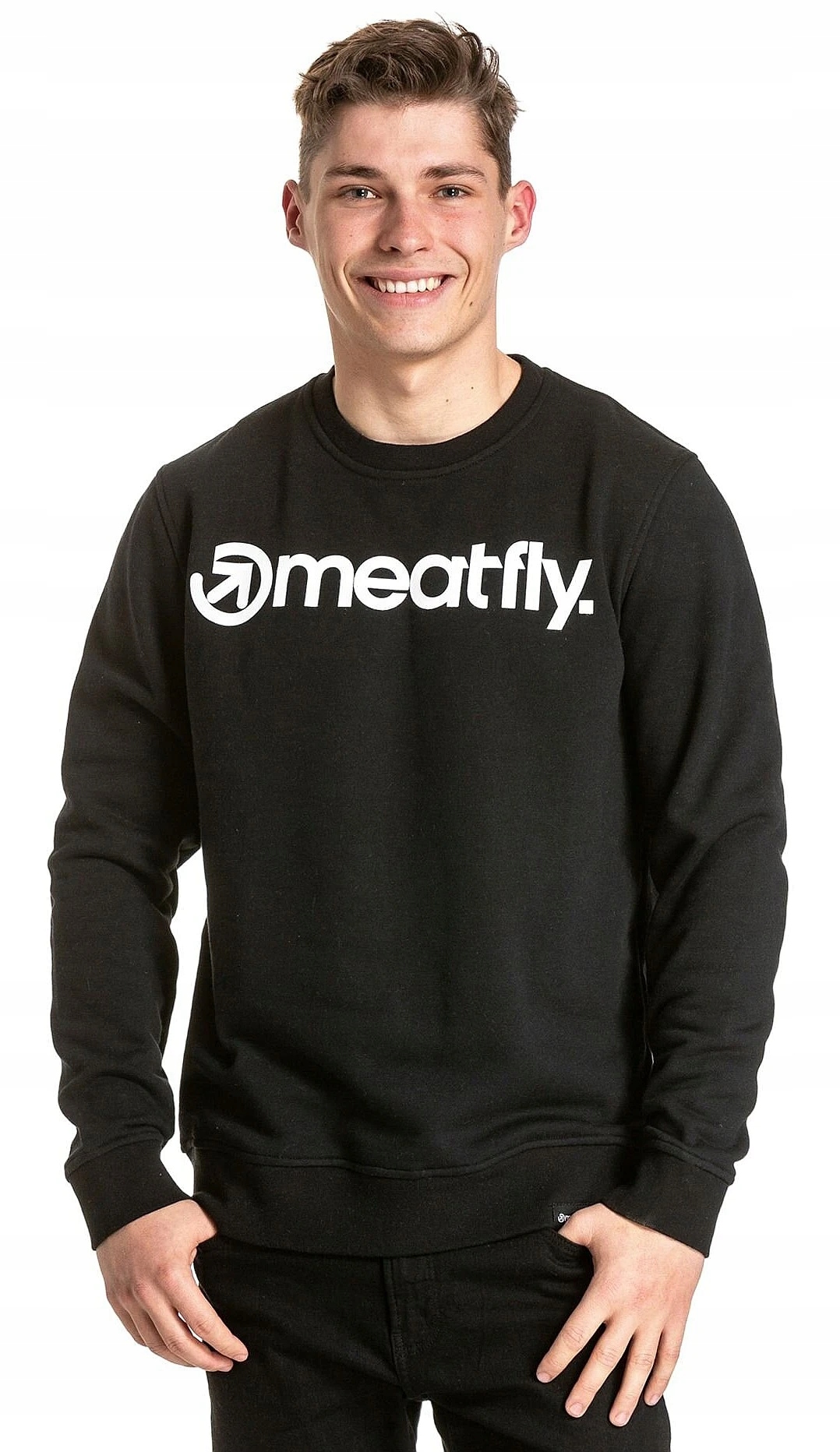 bluza Meatfly Logo Crew Black