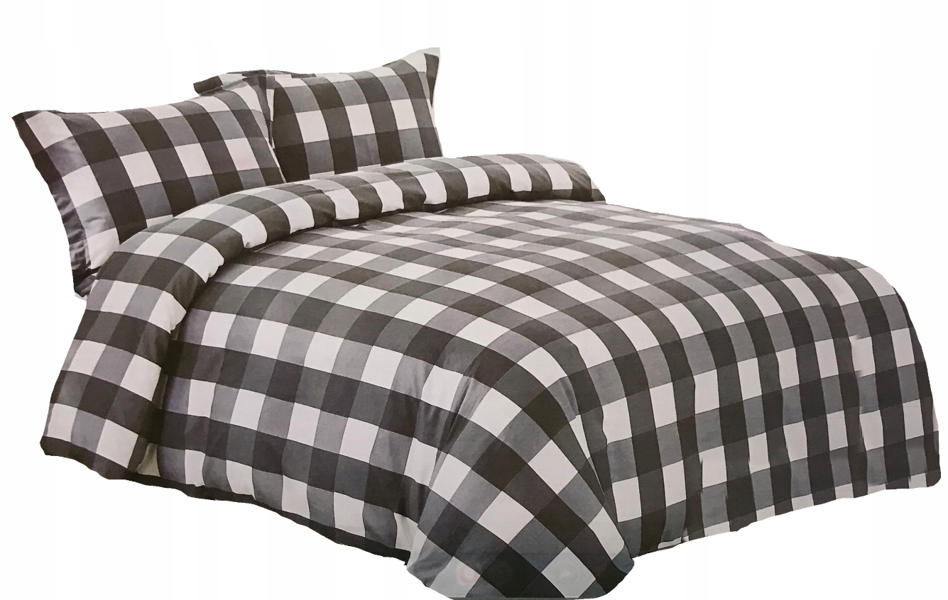 Povlečení 160x200 Komplet Bavlna Saténová 2 Povlečení 70X80 Mřížka