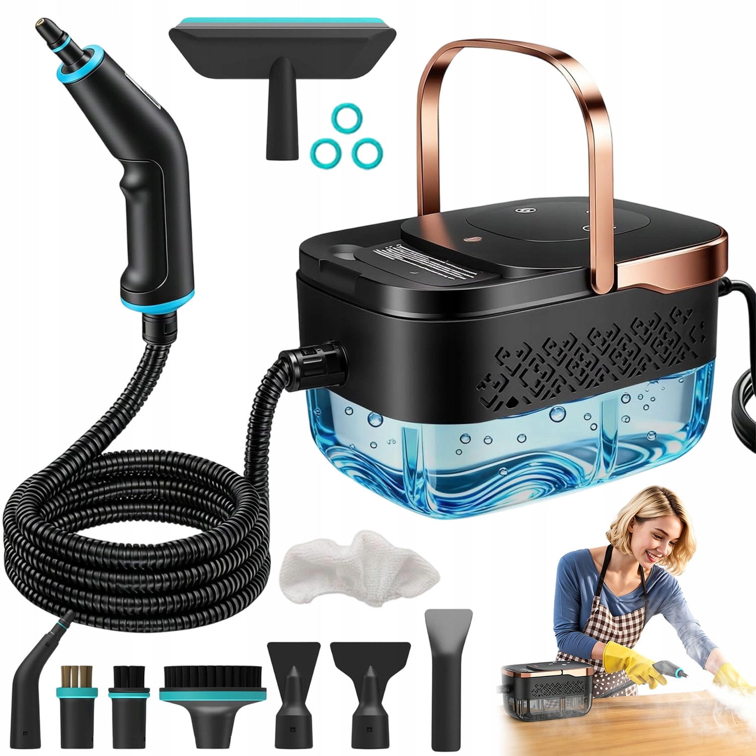 Parní Čistič 2500 W 9 Abs Příslušenství Pro Okna, Podlahy, Gril A Auta
