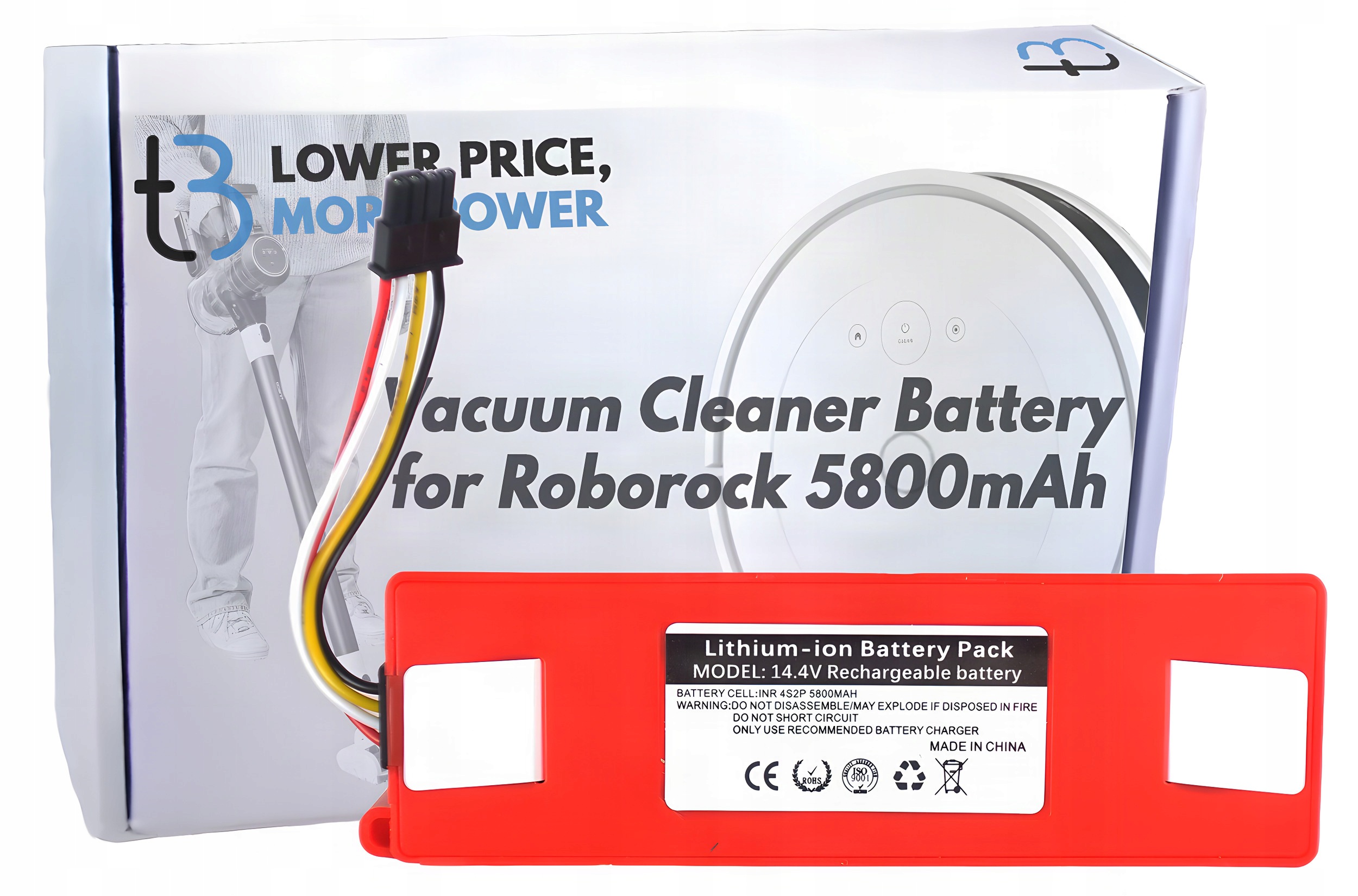 Baterie pro Xiaomi Roborock S50 S51 S55 T4 T60 14,4V 5800mAh BRR-2P4S-5200S