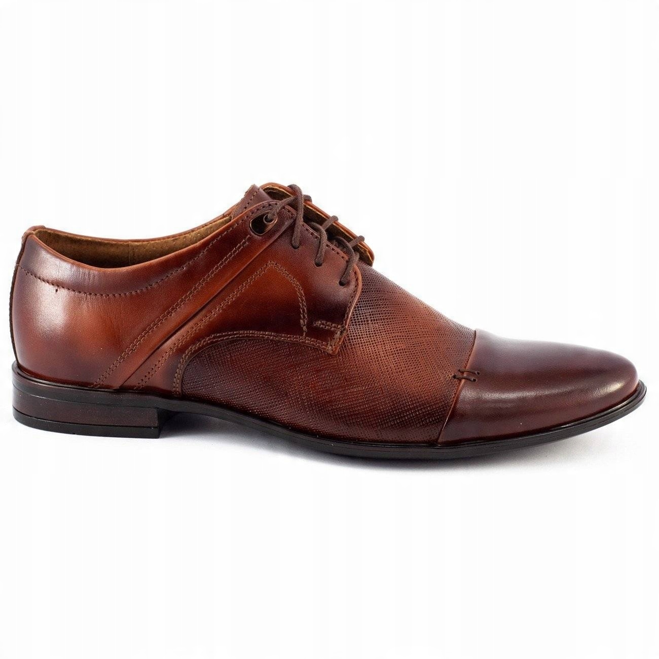 

Eleganckie Buty Wizytowe Skórzane 710 Brązowe 37