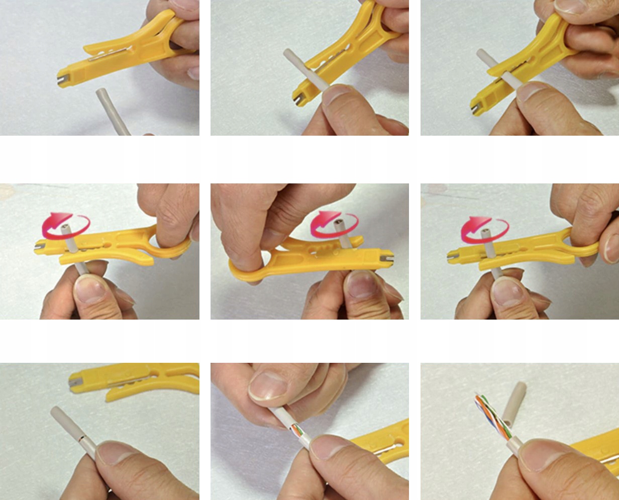 Tester RJ45 Zaciskarka Sieciowy Wciskacz Zestaw do Kabli Stripper Etui Wtyk Producent Iso Trade