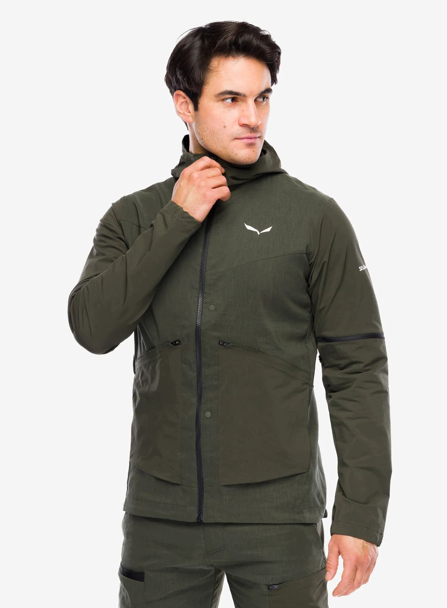 Kurtka softshell Salewa Puez Hemp/DST 2/1 Hyb Jacket dark olive XL